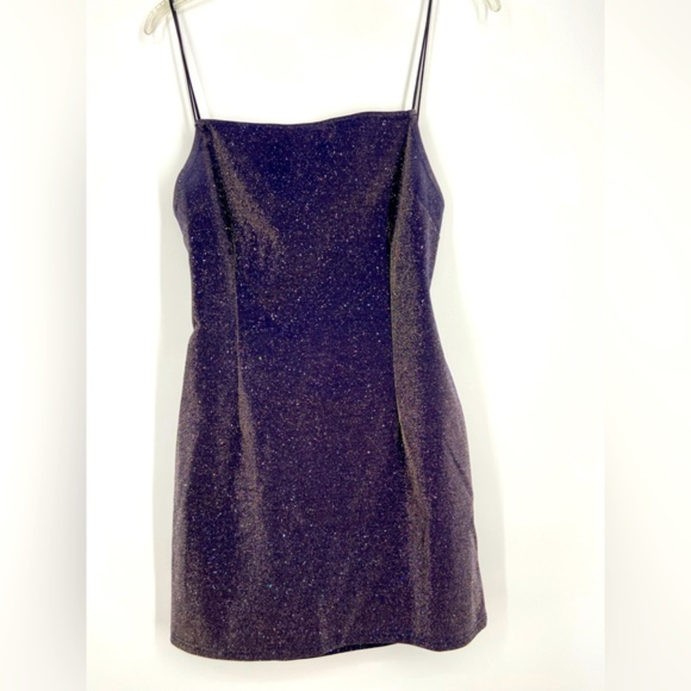 Urban‎ Outfitters cocktail mini dress, sparkly, spaghetti straps, backless, SZ M